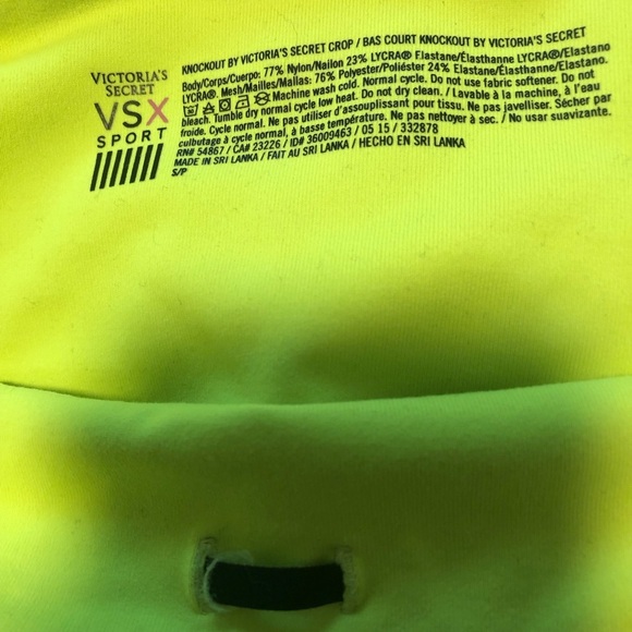 Victoria’s Secret Small Sport Crop Yoga Skinny Capri lime green mesh - Picture 6 of 8